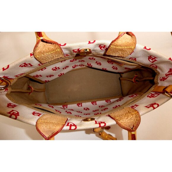 Dooney & Bourke Chalk Red Canvas & Leather Small Tote - Picture 7 of 15